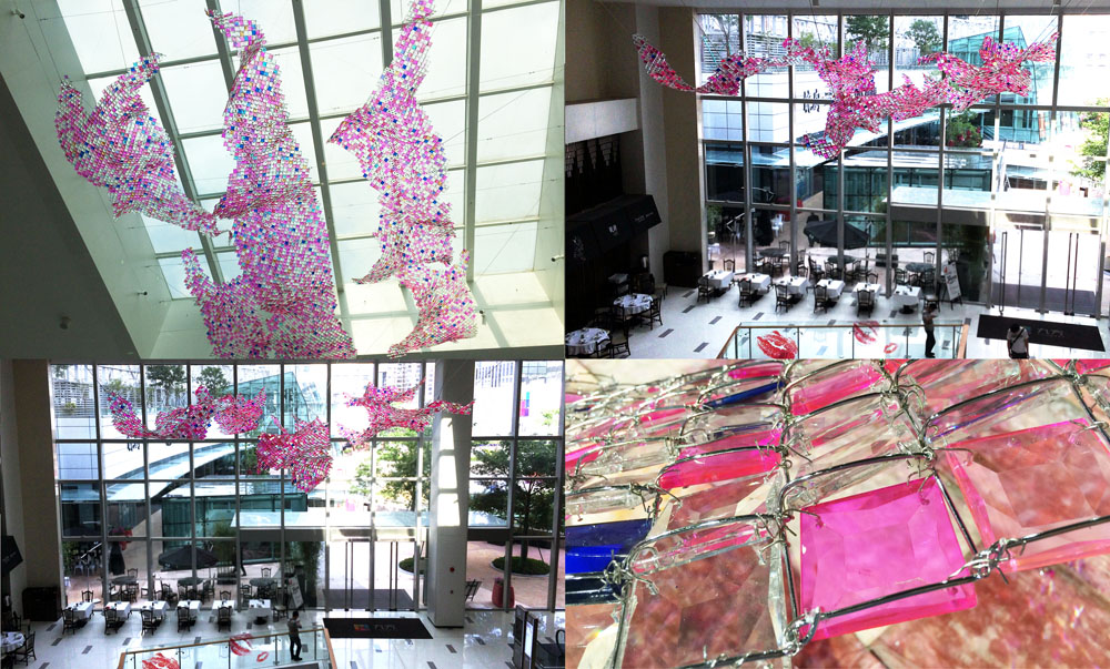 Large decorative hangings in shopping malls