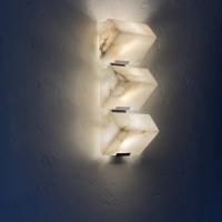 Modern simple bedroom bed natural marble wall lamp