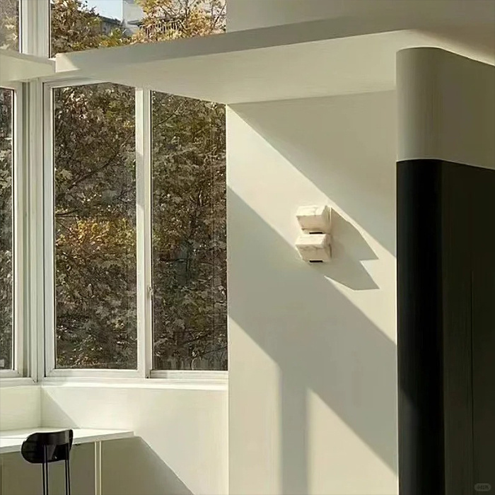 Modern simple bedroom bed natural marble wall lamp