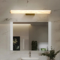 Modern Bedroom hotel Headboard mirror front wall light