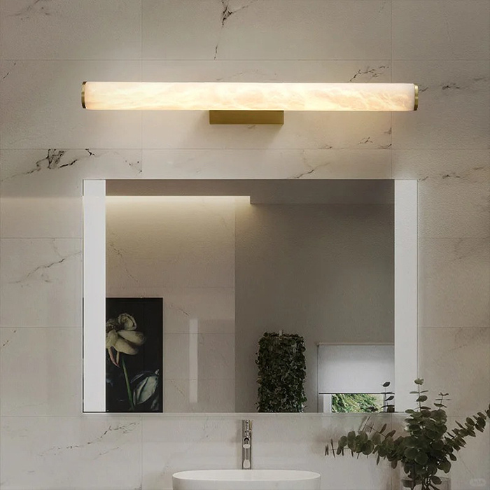 Modern Bedroom hotel Headboard mirror front wall light