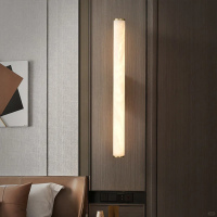 Modern Bedroom hotel Headboard mirror front wall light