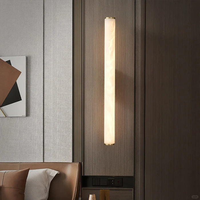 Modern Bedroom hotel Headboard mirror front wall light