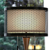 Nordic solid wood high-grade woven bedside lighting