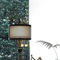 Nordic solid wood high-grade woven bedside lighting