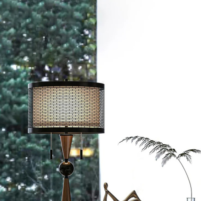 Nordic solid wood high-grade woven bedside lighting