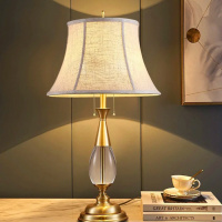 American retro all copper crystal table lamp