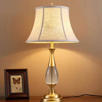 American retro all copper crystal table lamp
