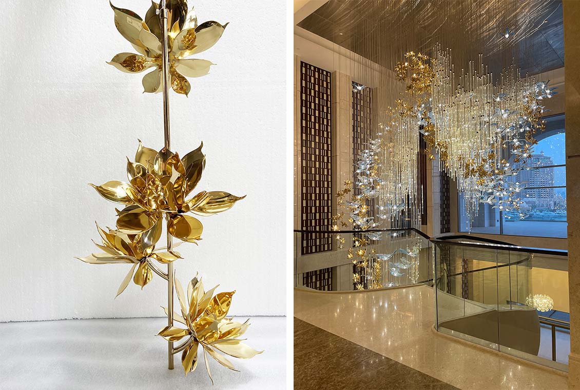 Custom hotel art chandelier
