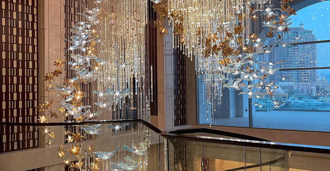 Custom hotel art chandelier