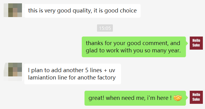 Good Comments from Customers
