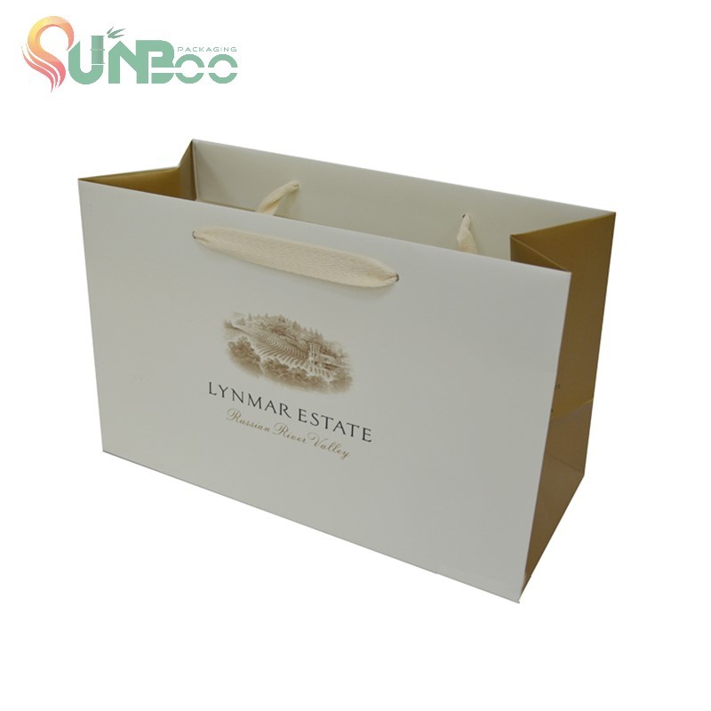 Sacs-cadeaux en papier de bouteille de vin de qualité solide