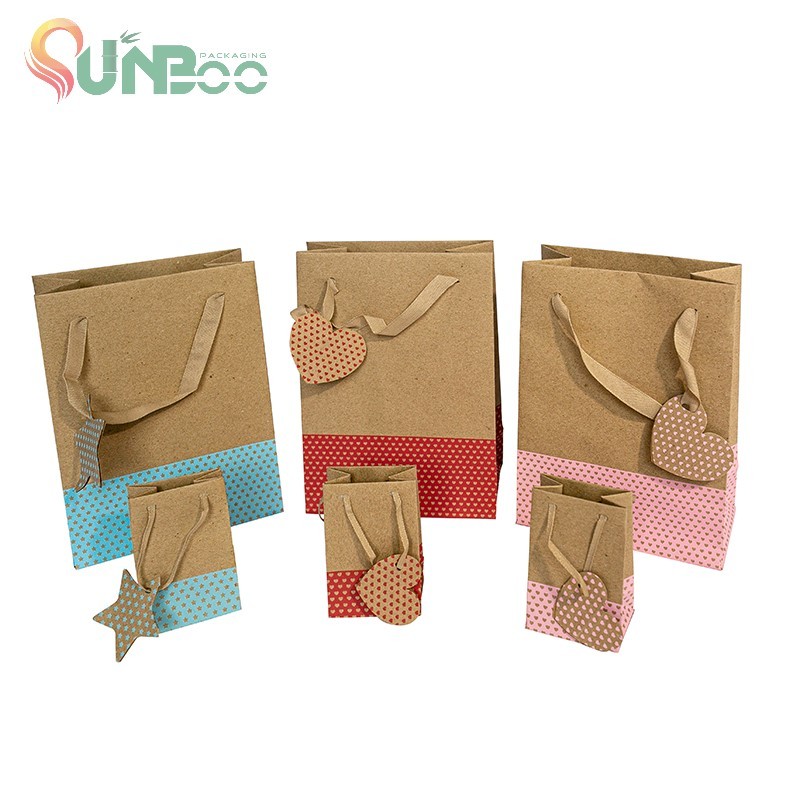 Joli sac en papier kraft brun Natura avec étiquettes