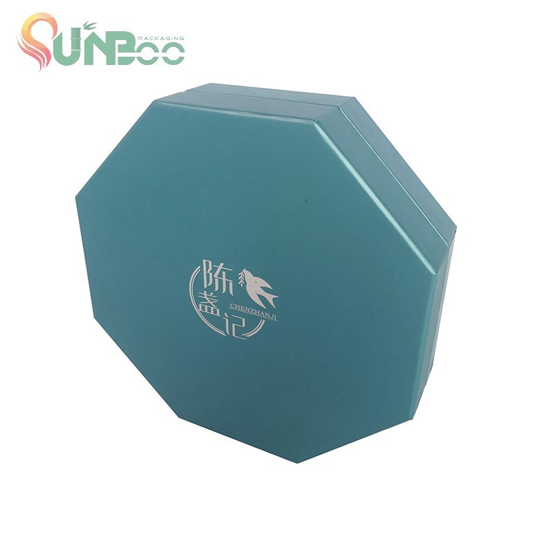 Emballage de boîte rigide ronde spéciale bleue avec couvercle