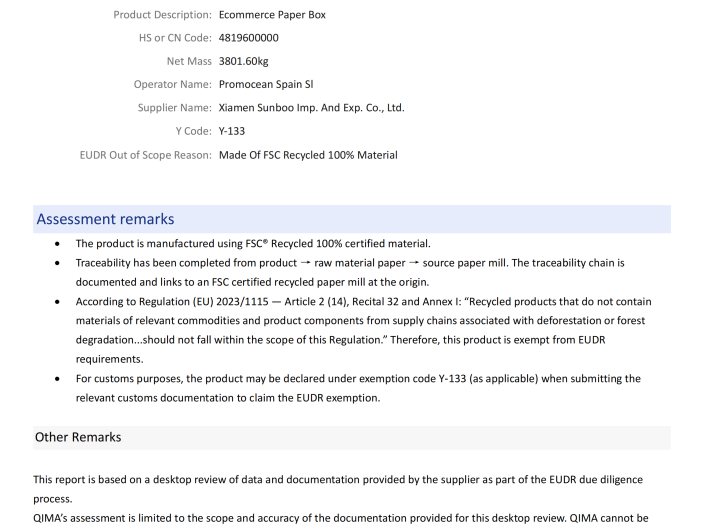 Our Company Achieves EUDR Compliance, Advancing Sustainable Paper Bags and Gift Packaging