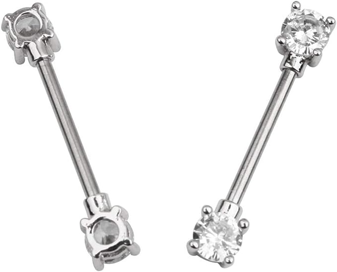 Paved shiny Cubic Zirconia nipple ring