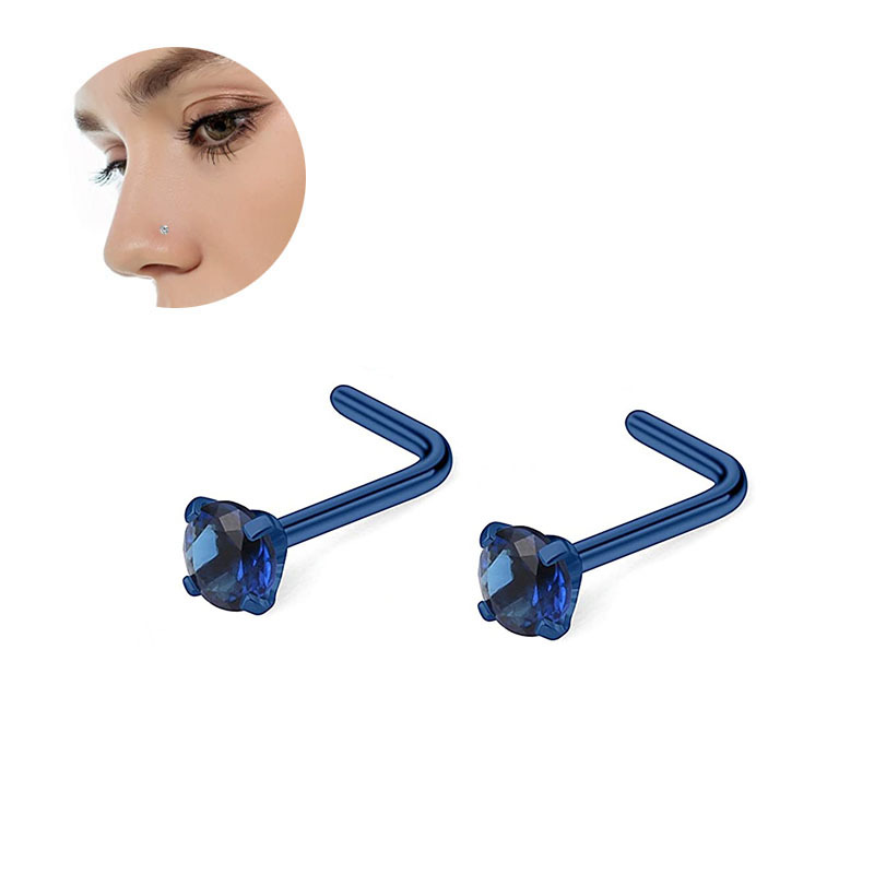 L Shaped Nose Ring Stud