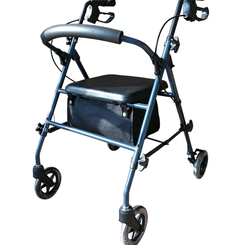 Déambulateur pliant en acier avec roues démontables de 6 pouces