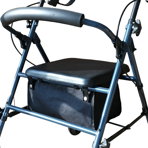 Déambulateur pliant en acier avec roues démontables de 6 pouces