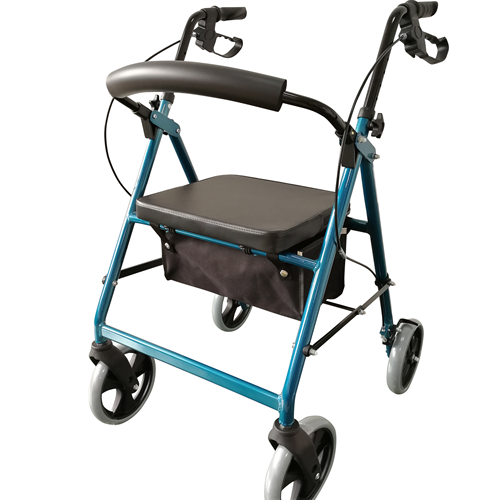 Lightweight Folding Aluminum Rollator With Padded Seat