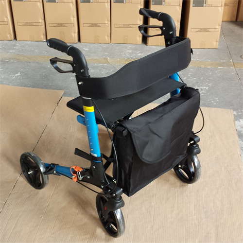 Andador con ruedas compacto, ligero y plegable con doble plegado