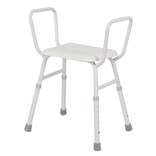 Silla de ducha ajustable en altura con brazos