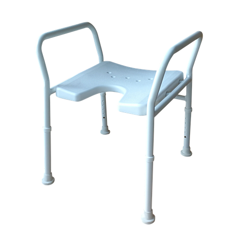 Összecsukható alumínium zuhanyszék kivágással