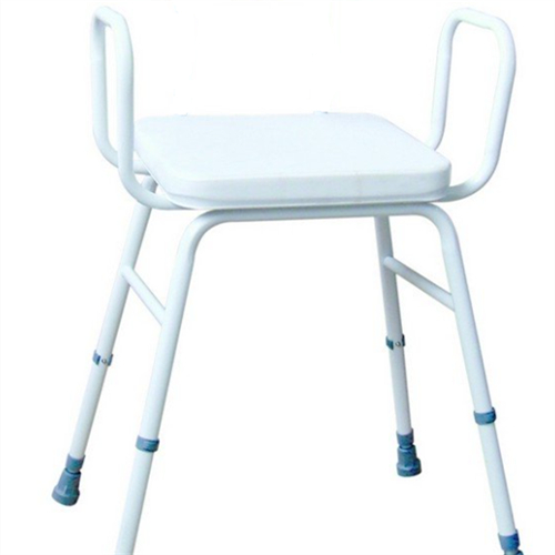 Malvern vinyl zitkruk, in hoogte verstelbaar met armen