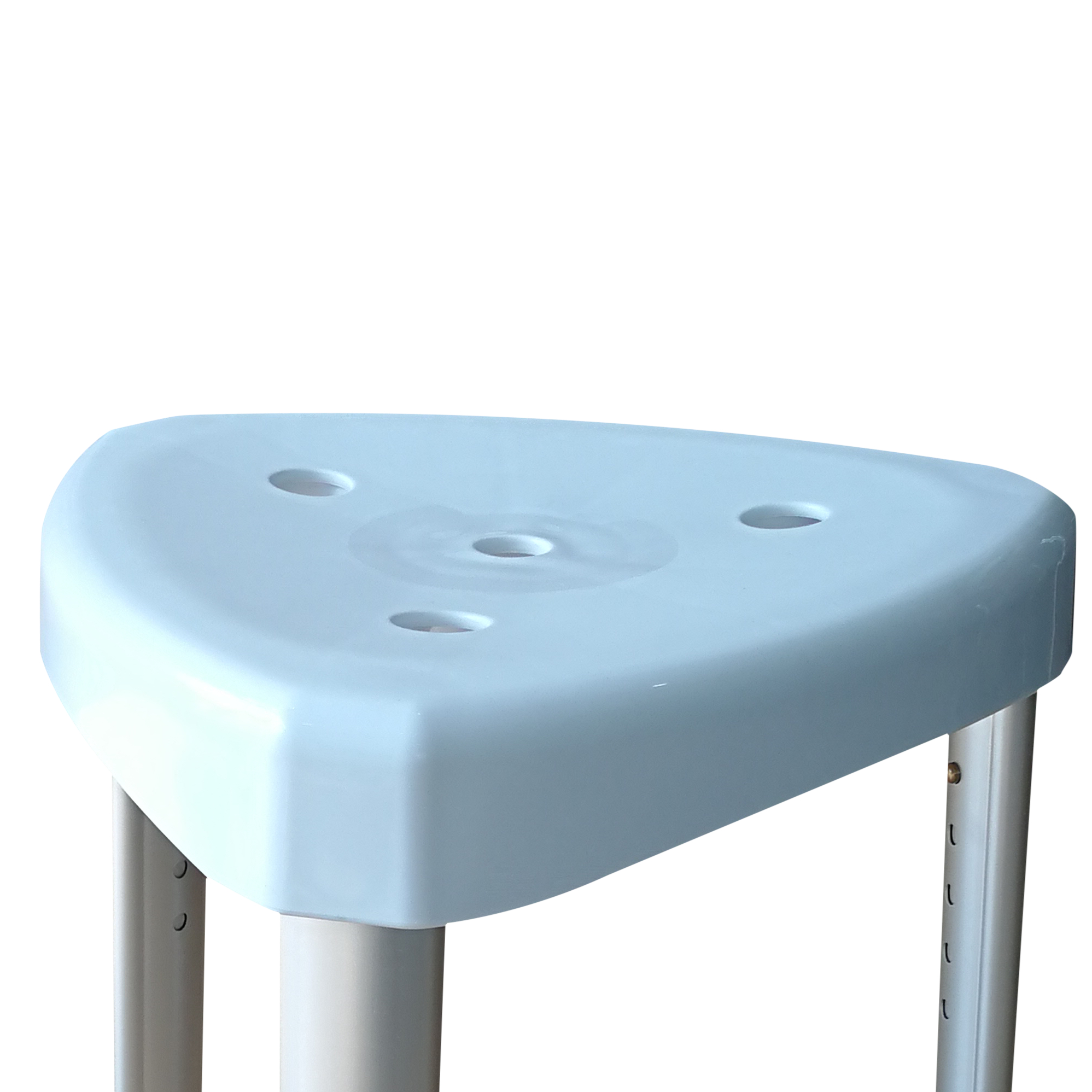 Taburete de ducha triangular con asiento acolchado