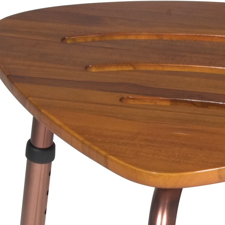 Bad-Duschstuhl mit Holzsitz