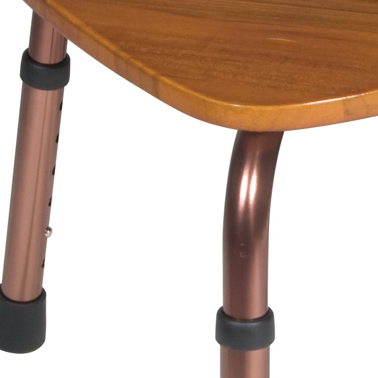 Bad-Duschstuhl mit Holzsitz