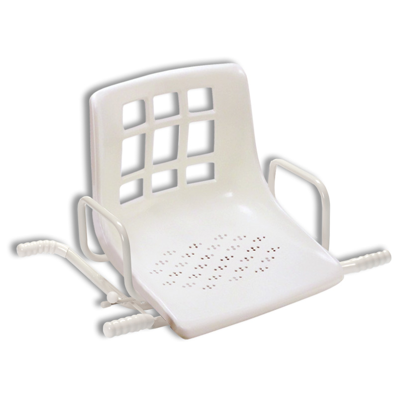 Silla de ducha giratoria de acero con respaldo