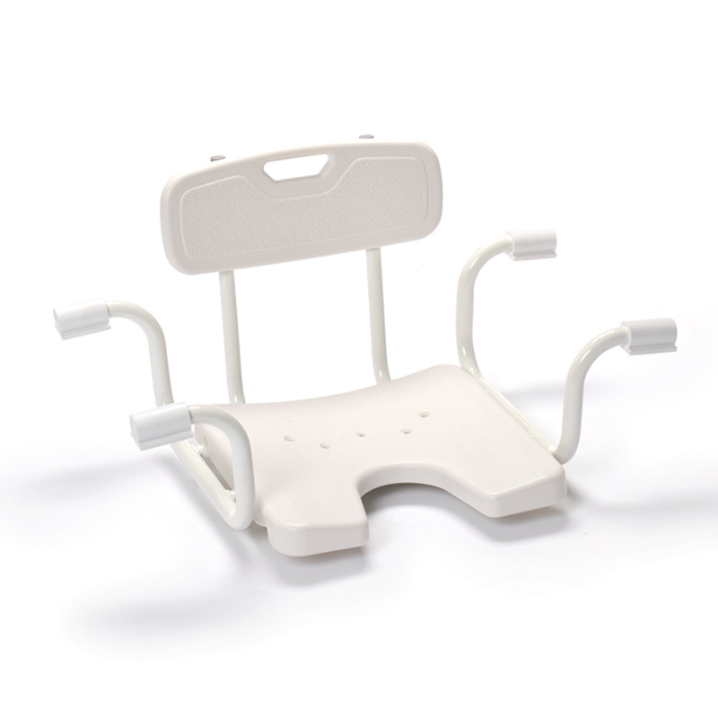 Silla de ducha de aluminio con bañera y respaldo