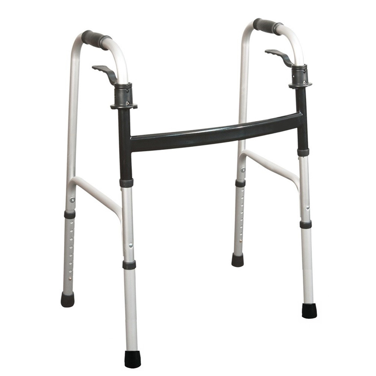 Déambulateur pliable à levier de luxe en aluminium à double dégagement