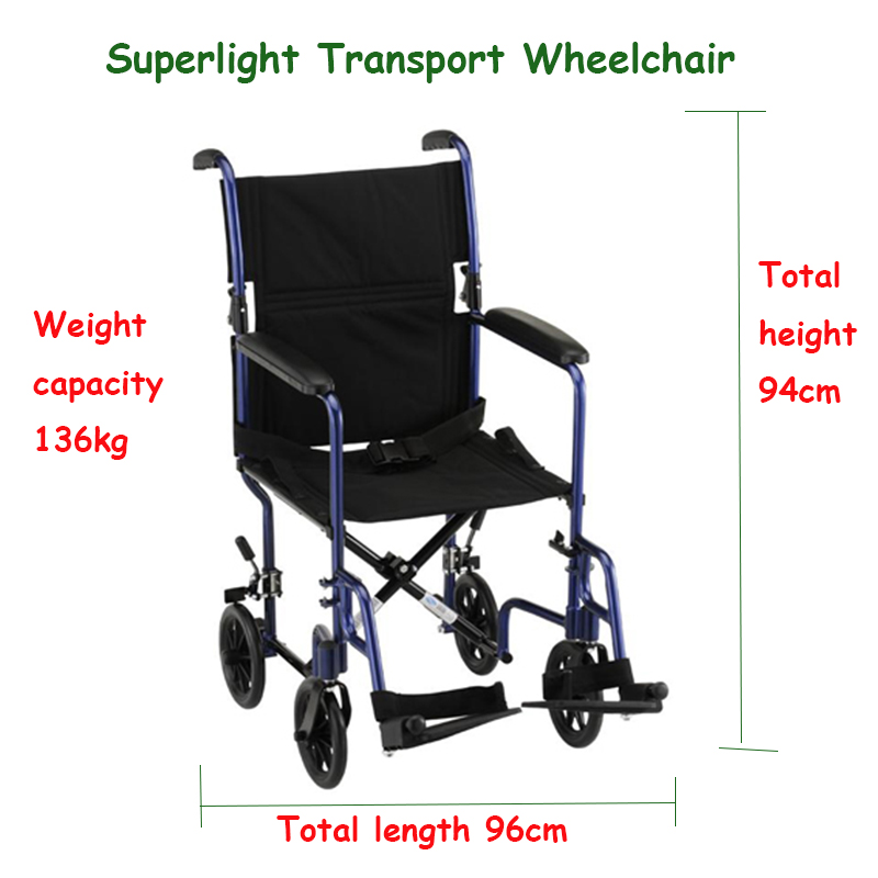 Fauteuil roulant de transport pliant en aluminium Superligh