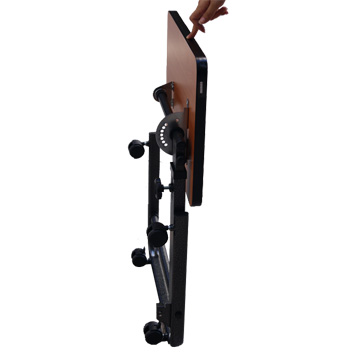 Tavolino da letto ospedaliero regolabile in altezza in acciaio con ruote