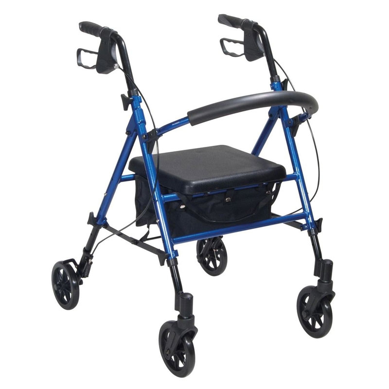 Rollator médico de roda de 8 ”com parte traseira removível dobrável