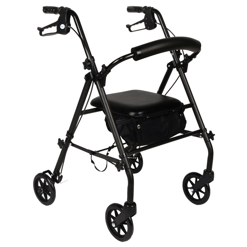 Rollator de aço dobrável com rodas de 6”