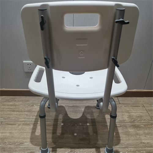 Sedia da doccia regolabile in altezza con schienale