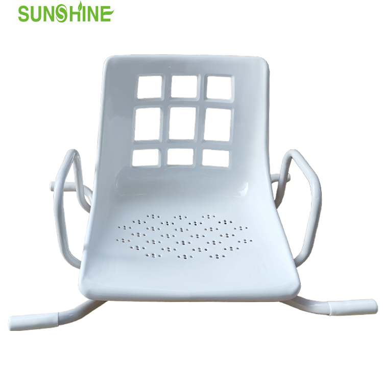 Silla de ducha giratoria de acero con respaldo