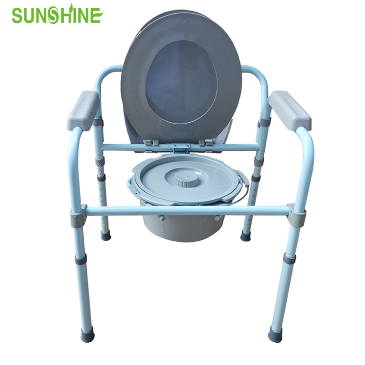 Sedia da toilette pieghevole in acciaio