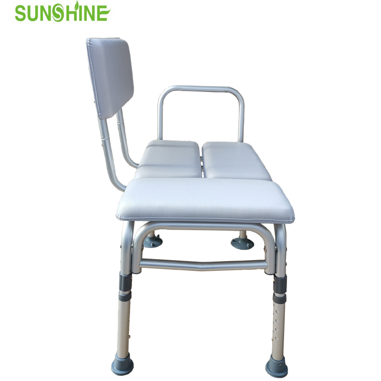 Cadeira de banho com banco de transferência para banheira com encosto