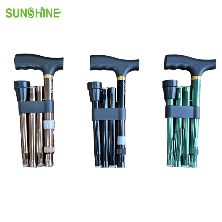 Bastone da passeggio pieghevole con impugnatura a T