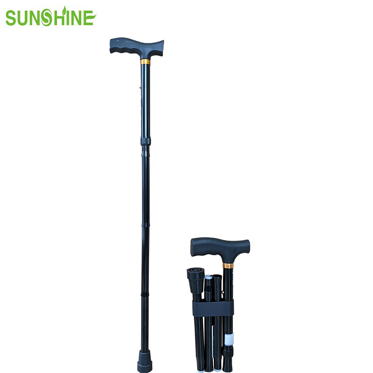 Bastone da passeggio pieghevole con impugnatura a T