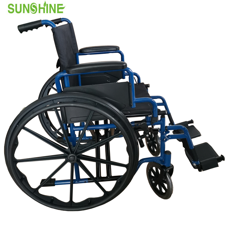 Silla de ruedas de acero económica para discapacitados