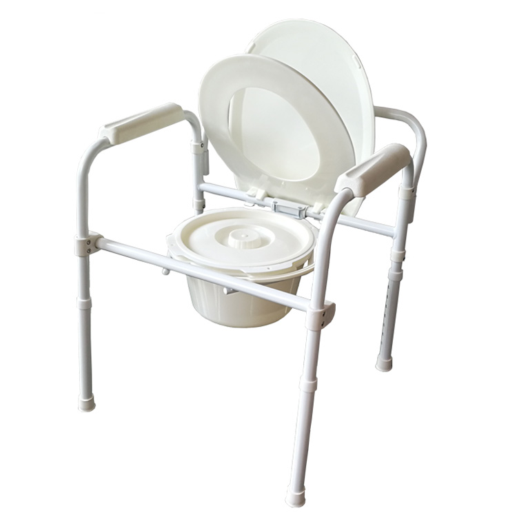 Steel Folding Deep Seat Bedside Commode