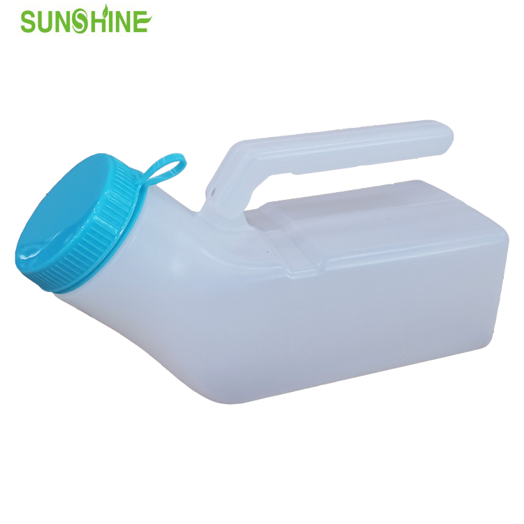 Male urinal bottle with glow in dark lid.