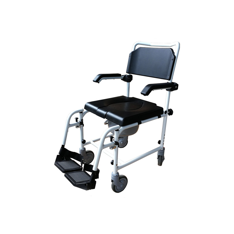 Adaptable Shower Aluminum Mobile Commode Chair