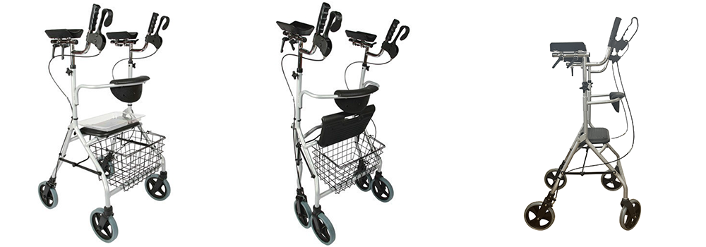 Rollator with gutter arm support