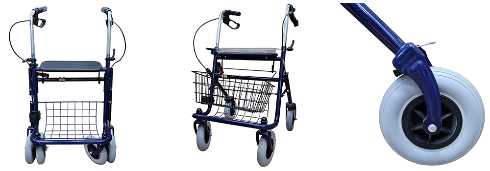 Classic Steel Rollator Walker with Padded Seat